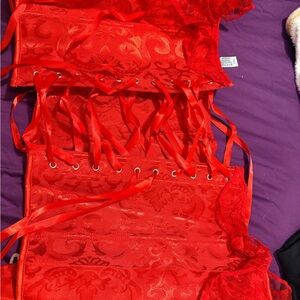 Elegant Red Lace Corset